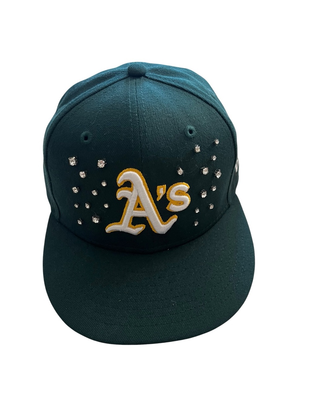 New Era custom rhinestone-. embellished Oakland
Athletics baseball cap